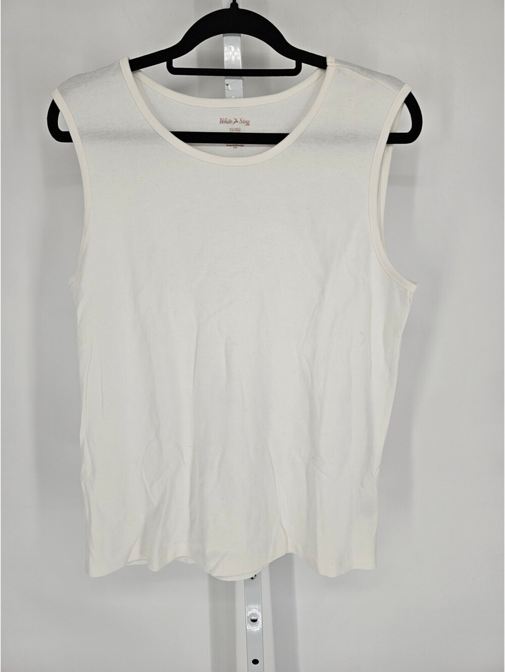 White Stag Womens Sz XL (16-18) Tank Top Cotton Solid White